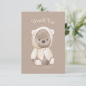 Aquarelle de l'ours mignonne Merci Baby shower Bro (Debout devant)