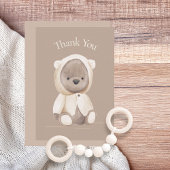 Aquarelle de l'ours mignonne Merci Baby shower Bro