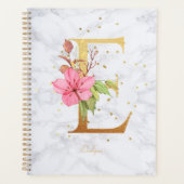 Aquarelle de marbre moderne Golden Monogram LETTRE (Devant)