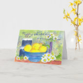 Aquarelle de marguerite de citron d'ami de carte (Fleur jaune)