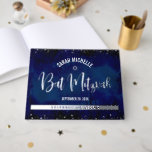 Aquarelle de marine bat mitzvah Gras Véritable Arg<br><div class="desc">Laissez votre Bat mitzvah favori être fier, réjouissez-vous et fêtez son jalon avec ce livre d'or de keepsaké. Sur le devant, superbe, moderne, brillant feuille d'argent écrit à la main, Star of David et de petits points superposent un spectaculaire arrière - plan bleu marine aquarelle. La colonne vertébrale personnalisable est...</div>