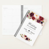 Aquarelle de Marsala Bourgogne Mariage Floral roug (Devant avec enveloppe)