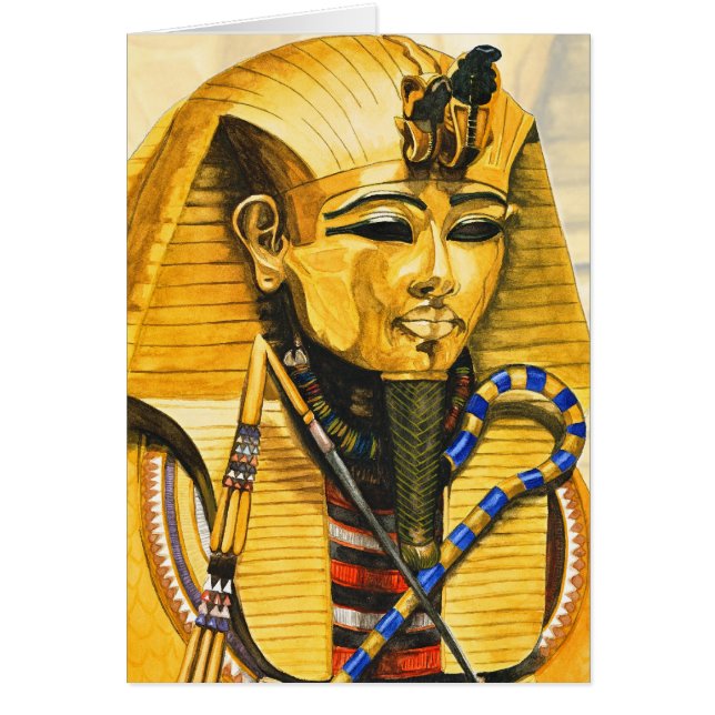 Aquarelle de masque d'or de Toutankhamon (Devant)