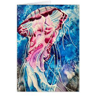 Aquarelle de méduse art océanique