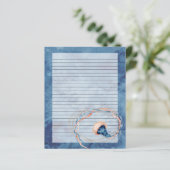 Aquarelle de méduse Lettre lin papier écriture (Debout devant)