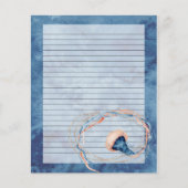 Aquarelle de méduse Lettre lin papier écriture (Devant)