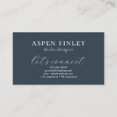 Aquarelle de Misty Mountain Carte de visite bleu-g (Dos)