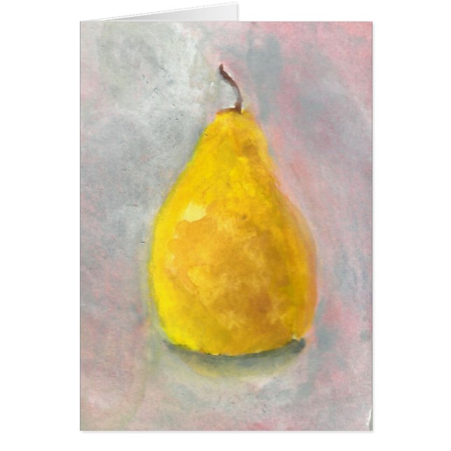 Aquarelle de nature morte de poire dorée (Devant)