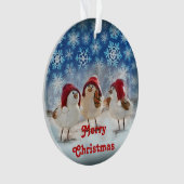 Aquarelle de neige des poulets de Noël (devant)