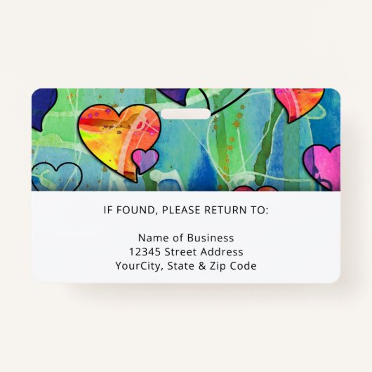 Aquarelle de Neon Badge d'identification de l'empl (Dos)