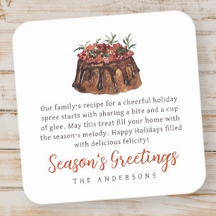 Aquarelle de Noël Cuisine gâtée Famille Étiquette 