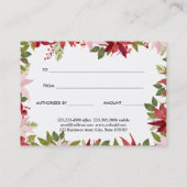 Aquarelle de Noël Poinsettia | Certificat cadeau (Dos)