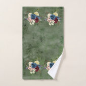 Aquarelle de Noël Vert Floral (Serviette à main)