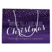 Aquarelle de nuit étoilée Noël gros sacs cadeaux (Dos)