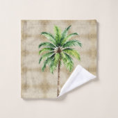 Aquarelle de palmier Tropical Élégant été (Gant de toilette)