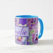 Aquarelle de Pansy Floral Plutôt mauve Mug (Devant droit)