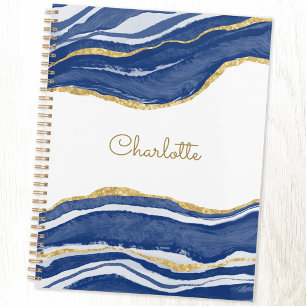 Aquarelle de Parties scintillant d'or Agate bleu p