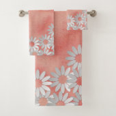 Aquarelle de pêche et fleurs blanches (En situation)