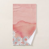 Aquarelle de pêche et fleurs blanches (Serviette à main)