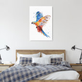 Aquarelle de perroquet tendance toile étirée (Insitu(Chambre))