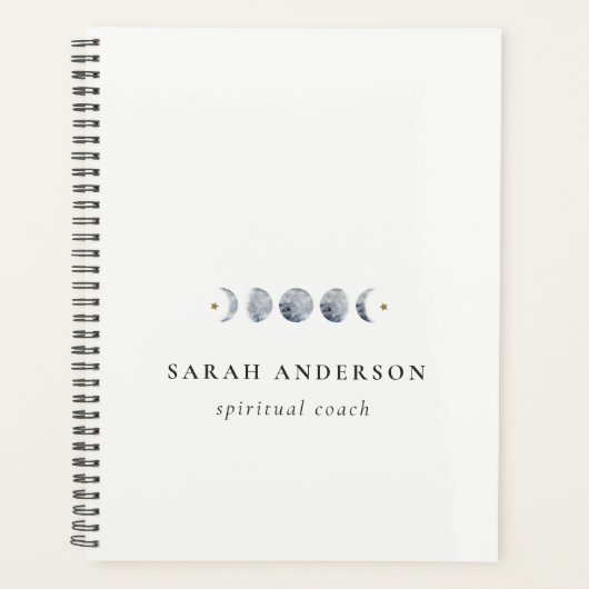 Aquarelle de phase de lune céleste grise simple (Devant)