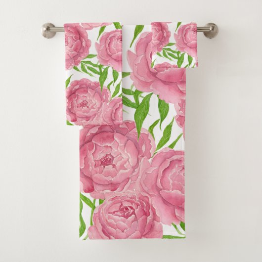 Aquarelle de pivoines roses (En situation)