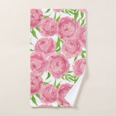 Aquarelle de pivoines roses (Serviette à main)