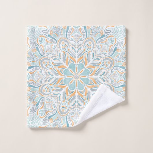 Aquarelle de plage de Mandala (Gant de toilette)
