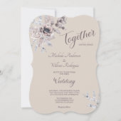 Aquarelle de Plum Blush Faire-part de mariage Flor (Devant)