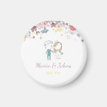 Aquarelle de printemps colorée Aimant floral