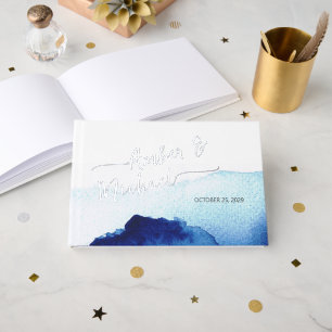 Aquarelle de script moderne Indigo Blue