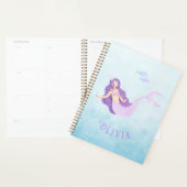 Aquarelle de sirène mauve mauve fille Anniversaire (Devant avec enveloppe)