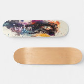 Aquarelle de skateboard Astronaut volant (Horz)