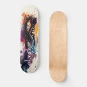 Aquarelle de skateboard Astronaut volant (Recto)