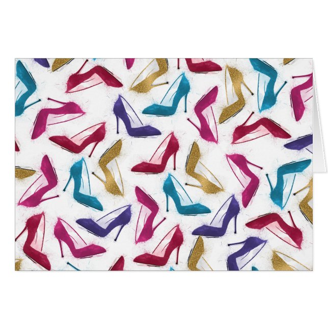 Aquarelle de talons haute or moderne (Devant Horizontal)