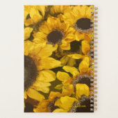 Aquarelle de tournesol jaune or Monogramme floral (Dos)