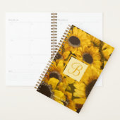 Aquarelle de tournesol jaune or Monogramme floral (Devant avec enveloppe)