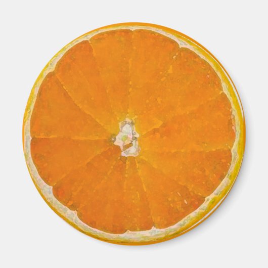 Aquarelle de tranche orange - Aimant (Devant)
