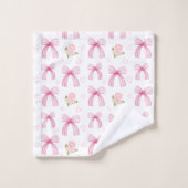 Aquarelle de vaches roses avec coeur (Gant de toilette)