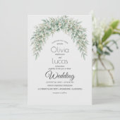 Aquarelle de verdure Arc Faire-part de mariage Tem (Debout devant)