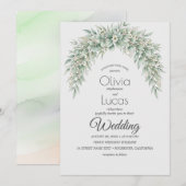 Aquarelle de verdure Arc Faire-part de mariage Tem (Devant / Derrière)