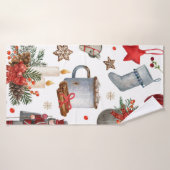 Aquarelle décoration de noël motif (Serviette de bain)