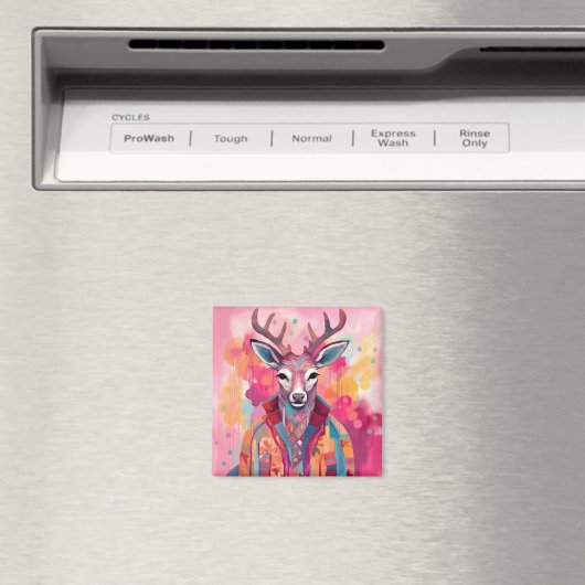 Aquarelle Deer Magnet (In Situ (Lave-vaisselle))