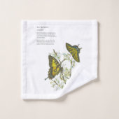 Aquarelle délicate Jaune Swallowtail (Gant de toilette)