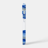 Aquarelle d'encre blanche bleu or personnalisée (Côté gauche)