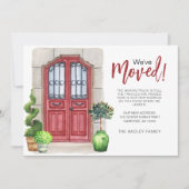 Aquarelle déplacée Weve Faire-part porte rouge (Devant)