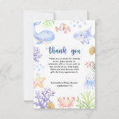 Aquarelle des animaux de l'océan - merci baby show (Devant)