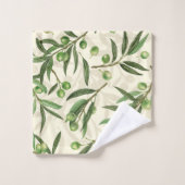 Aquarelle des branches d'olive (Gant de toilette)