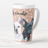 Aquarelle des Bulldogs français Latte Mug (Angle droit)