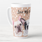 Aquarelle des Bulldogs français Latte Mug (Angle gauche)